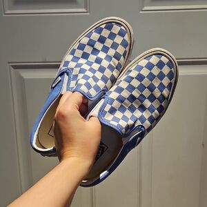 Vans Classic Blue and White Checkered Sneakers